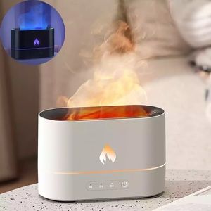 300ML USB Essential Oil Diffuser Simulation Flame Aroma Diffuser /white